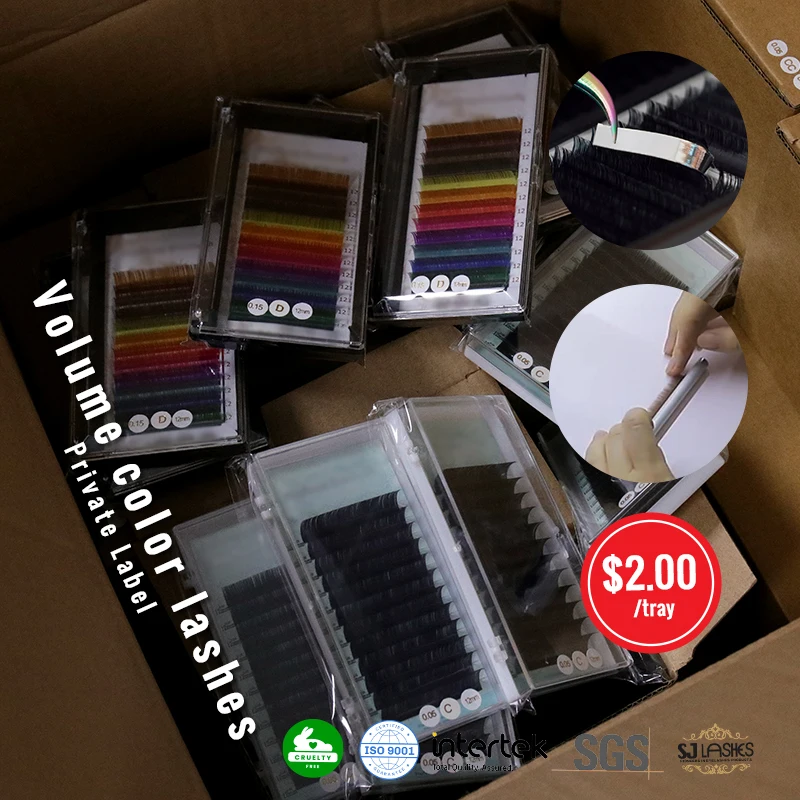 silk lash trays brown lashes extension 0.07/0.05 .0.03 volume lashes tray from Eyelashes Manufacturer