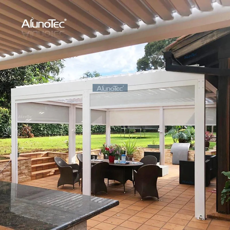 AlunoTec Customized Fashion Gazebo Modern Adjustable Outdoor Pergola Automatic Waterproof Tent Canopy
