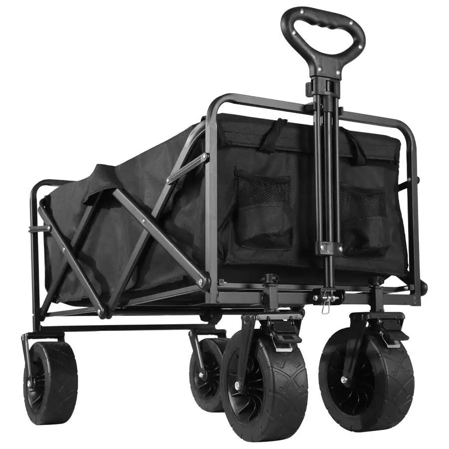 wholesale Capacity 500lbs Heavy Duty Foldable Wagon Shopping Beach Garden Pull Trolley Collapsible Folding Outdoor Portable Utility Cart