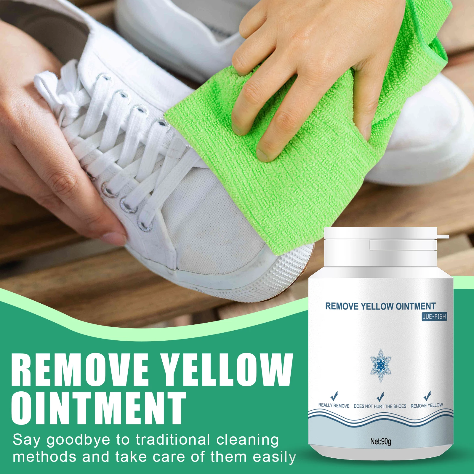 Jue-fish Sport Shoe Cleaner Remove Yellow Shoes Cleaner Set Effective Cleaning Products For Shoes