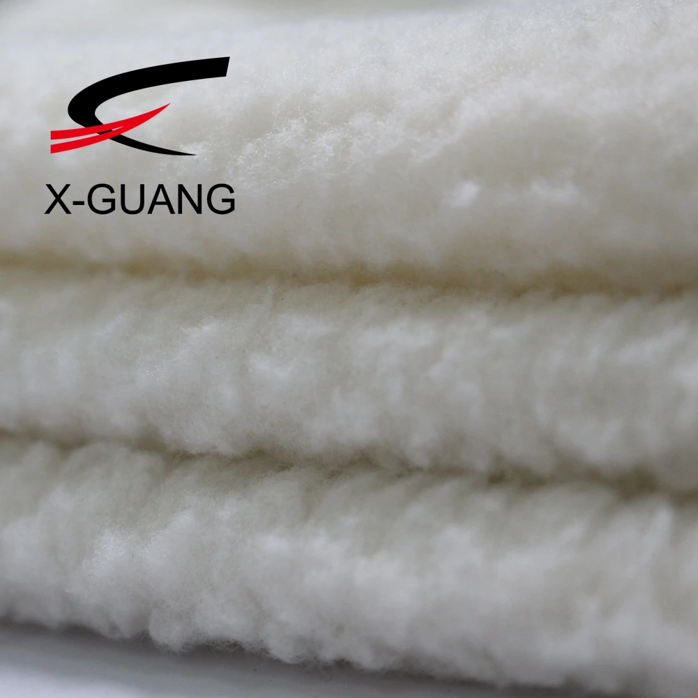 Solid Color 100% Polyester Knitted Sherpa Lambs Wool Polar Fleece Vest Jacket Fabric