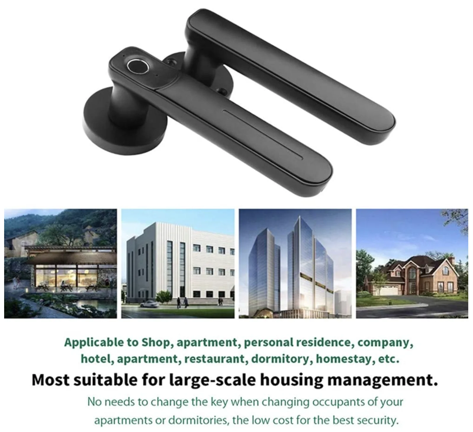 
Keyless Entry Door Smart Biometric Fingerprint Lock Safe Front Door Handle with App Key Unlock for Home Apartment Office 