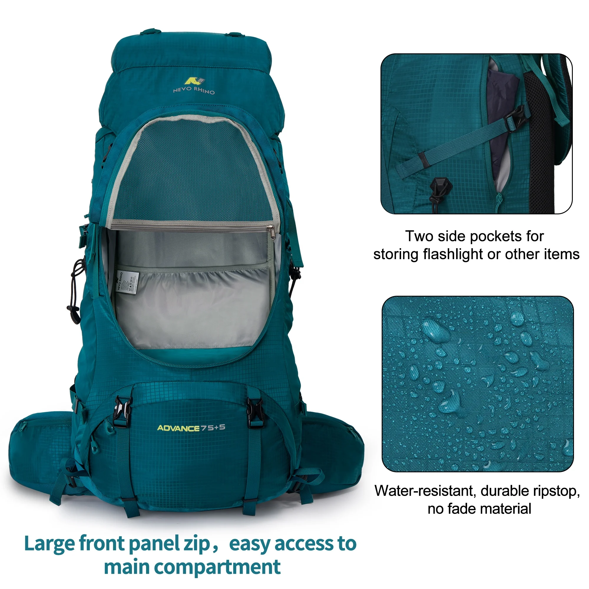 Wholesale mountaineering bag large capacity 70L nylon outdoor backpack travel bag can hold trekking poles