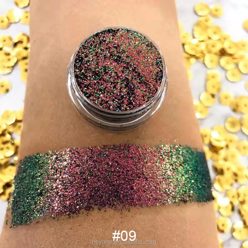 Oem Wholesale  high quality holographic chameleon eyeshadow Custom High pigments multichrome Chameleon Eye Shadow Palette