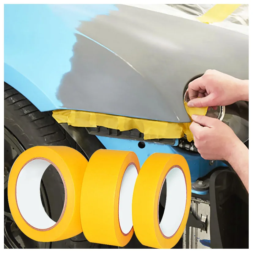 Auto Car Painting Glue Grade Heat Resistant Paint Yellow Automotive Painter masking Tape
