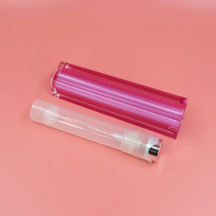 Custom lip gloss oil container tube square plastic pink with white fat brush applicator wands kylie skin clear shampoo bottle