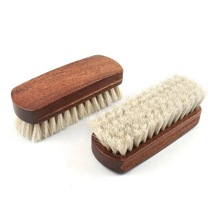 Wooden horsehair shoe polish brushes care cleaning