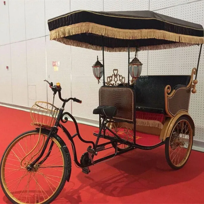 25 км/ч 4 Пассажира Triciclo triciclo trishaw electrico de diseno retro