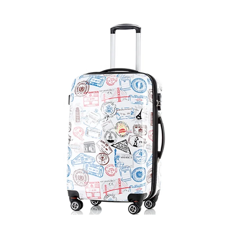 Custom printed Teenagers  Cute Wheel Suitcase With colorful pattern