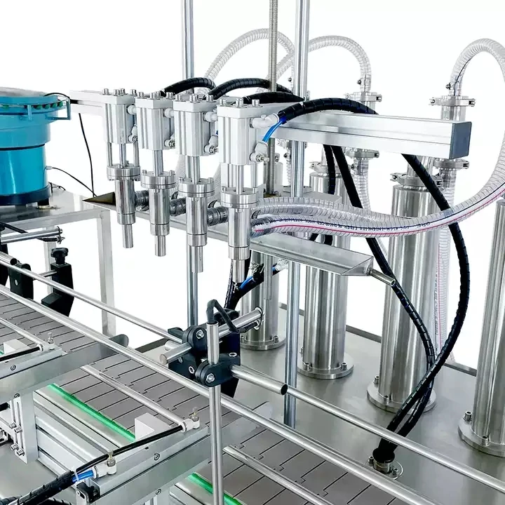 Small Bottle Cosmetic Oil 2/4/6/8/10 Heads Automatic Filling Capping and Labeling Machine