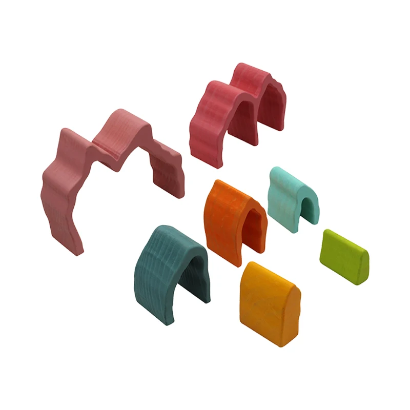 factory production Germany of Nature Montessori Educational Toy wooden cube building wood blocks rainbow toy in china