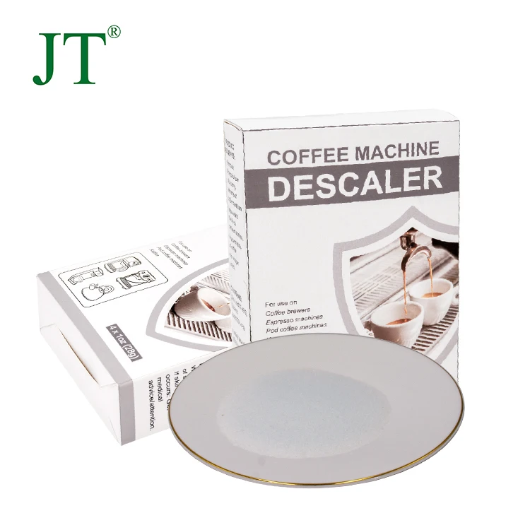 Espresso machine coffee maker descaling powder solution all purpose scale remover fast cleaner