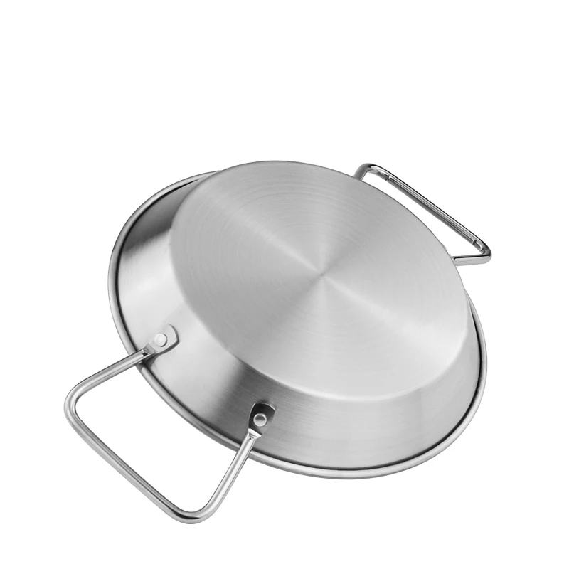 Kitchen Stainless Steel Stir Fry Noodles Soup Stock Pot Double Handle Seafood Pan