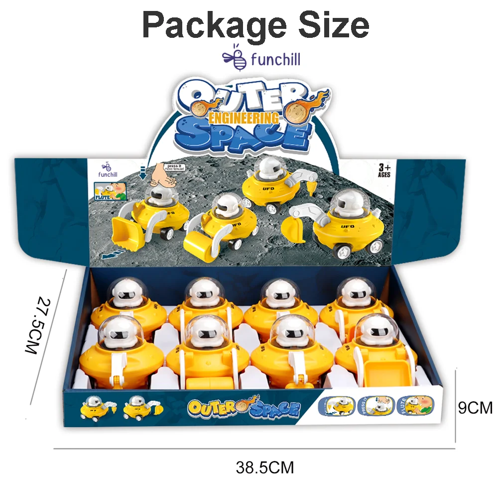 Wholesale Preschool Whistle Press Forword Construction Truck UFO Baby Car Toy Vehicle for Toddler