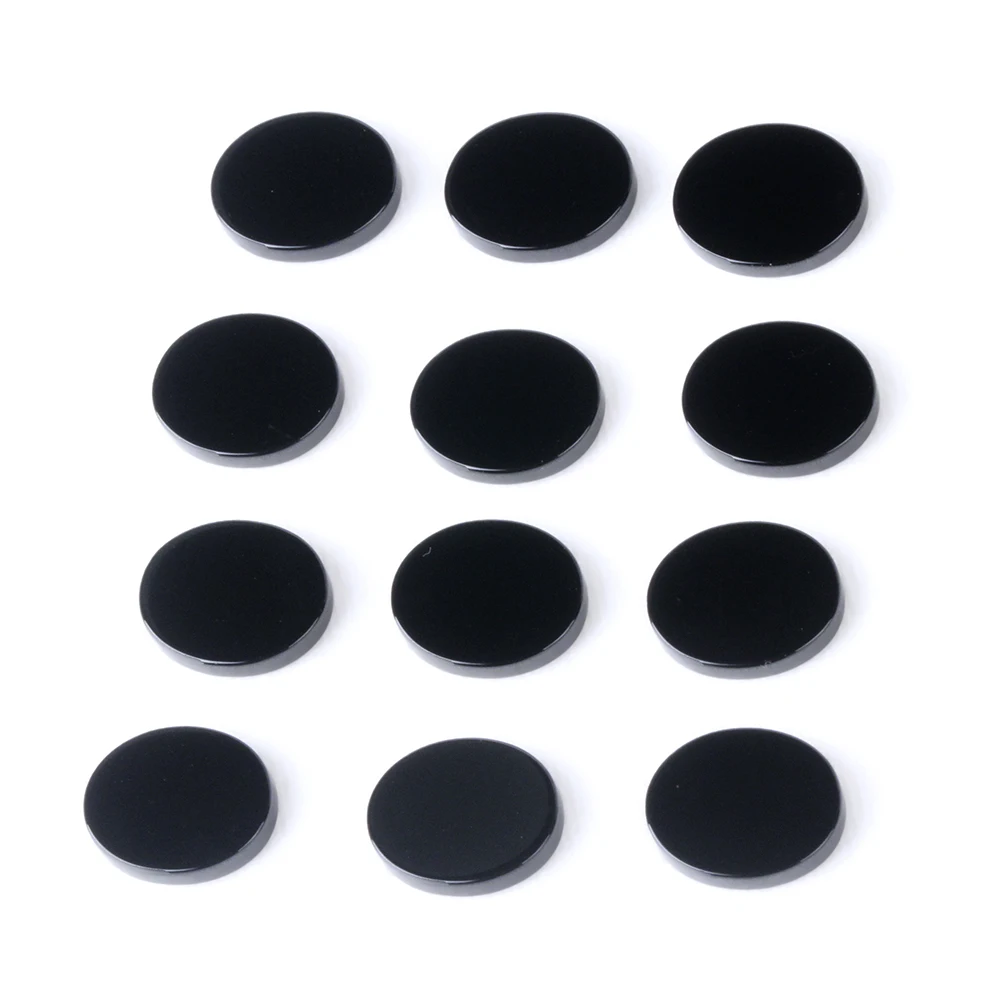Factory Wholesale Price 6-20mm Double Side in Flat Round Shape Natural Black Onyx Gemstones