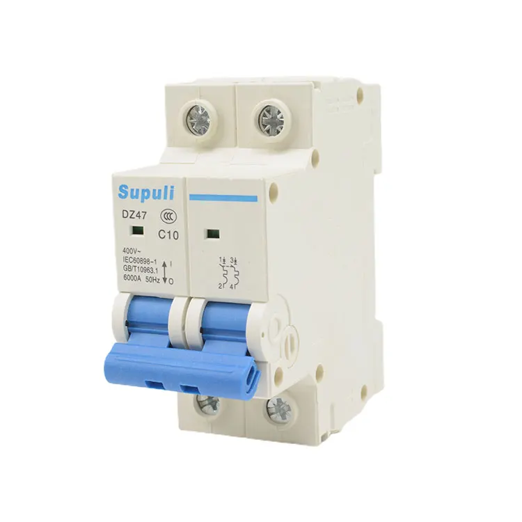 Low Price DZ47-63 AC Mcb 2P 10Amp 220-240Vac 4.5KA 6KA Mini Circuit Breaker
