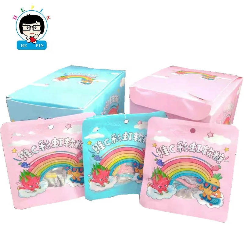 Оптовая продажа, Прямая поставка с завода, Кислая мягкая конфета с покрытием из сахара, Кислая полоска, радужные жевательные конфеты