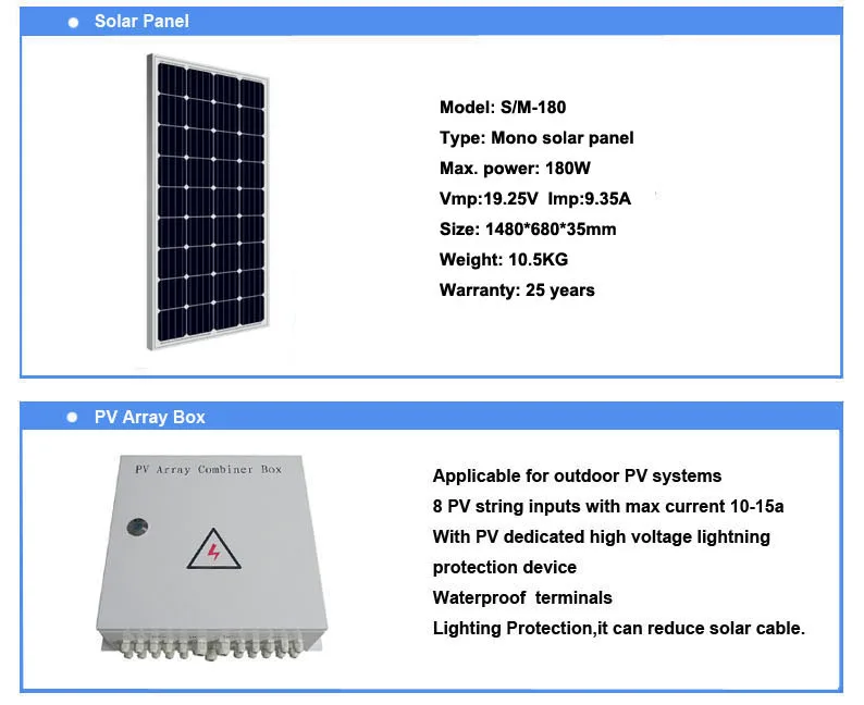 off grid hybrid inverter solar power system PV Array Combiner Box