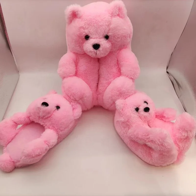 
TL02 New Arrivals 20 Colors 7C-12C Kids Teddy House Shoes Bear Slippers For Children 