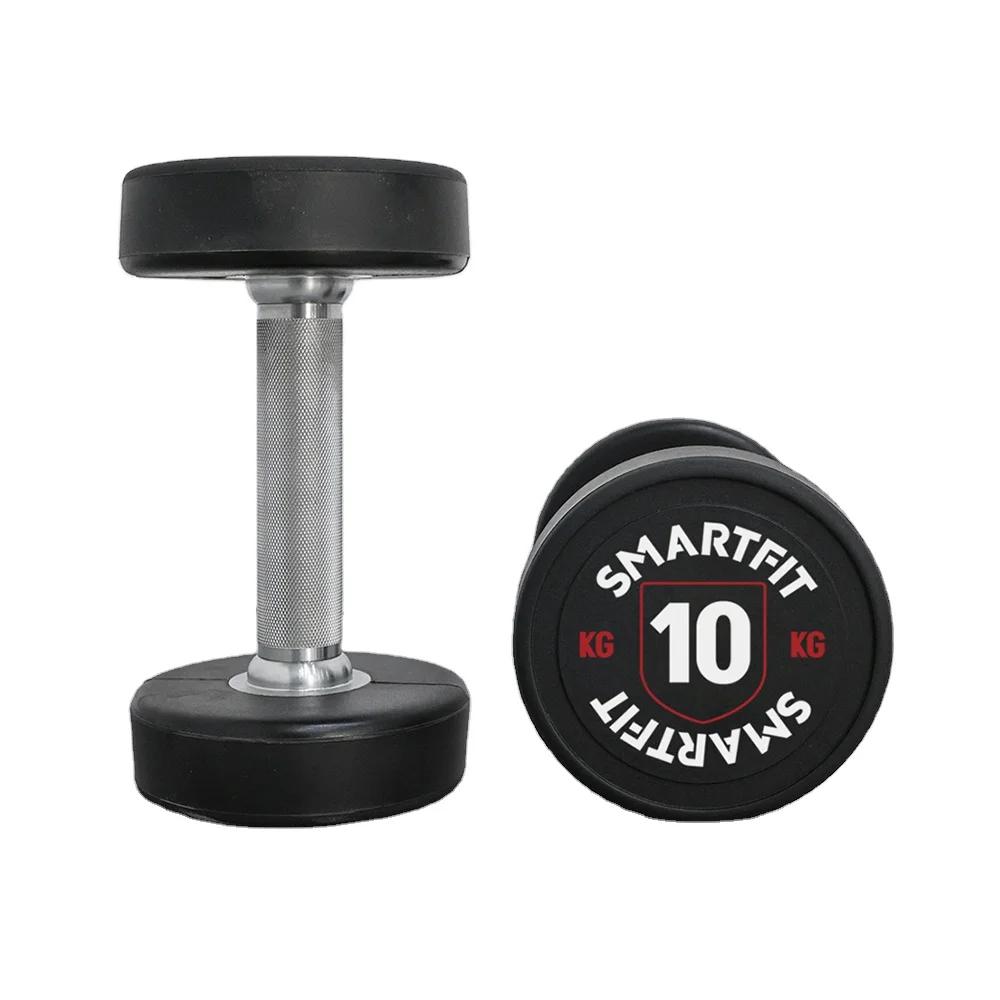 Smartfit, оптовая продажа, оборудование для тренажерного зала, индивидуальный логотип, круглая головка, гантель из полиуретана