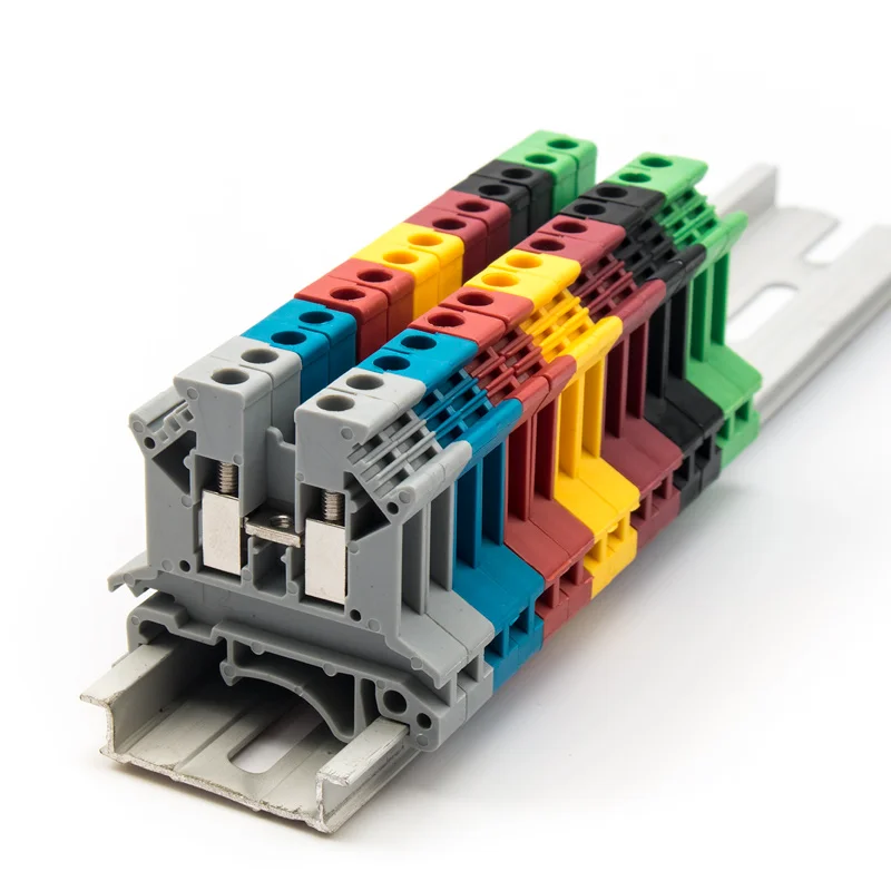 CHFRPU Hot Sale UK2.5N feed through DIN rail terminal block UK2.5B screw combined terminal UK series electrical wire connector