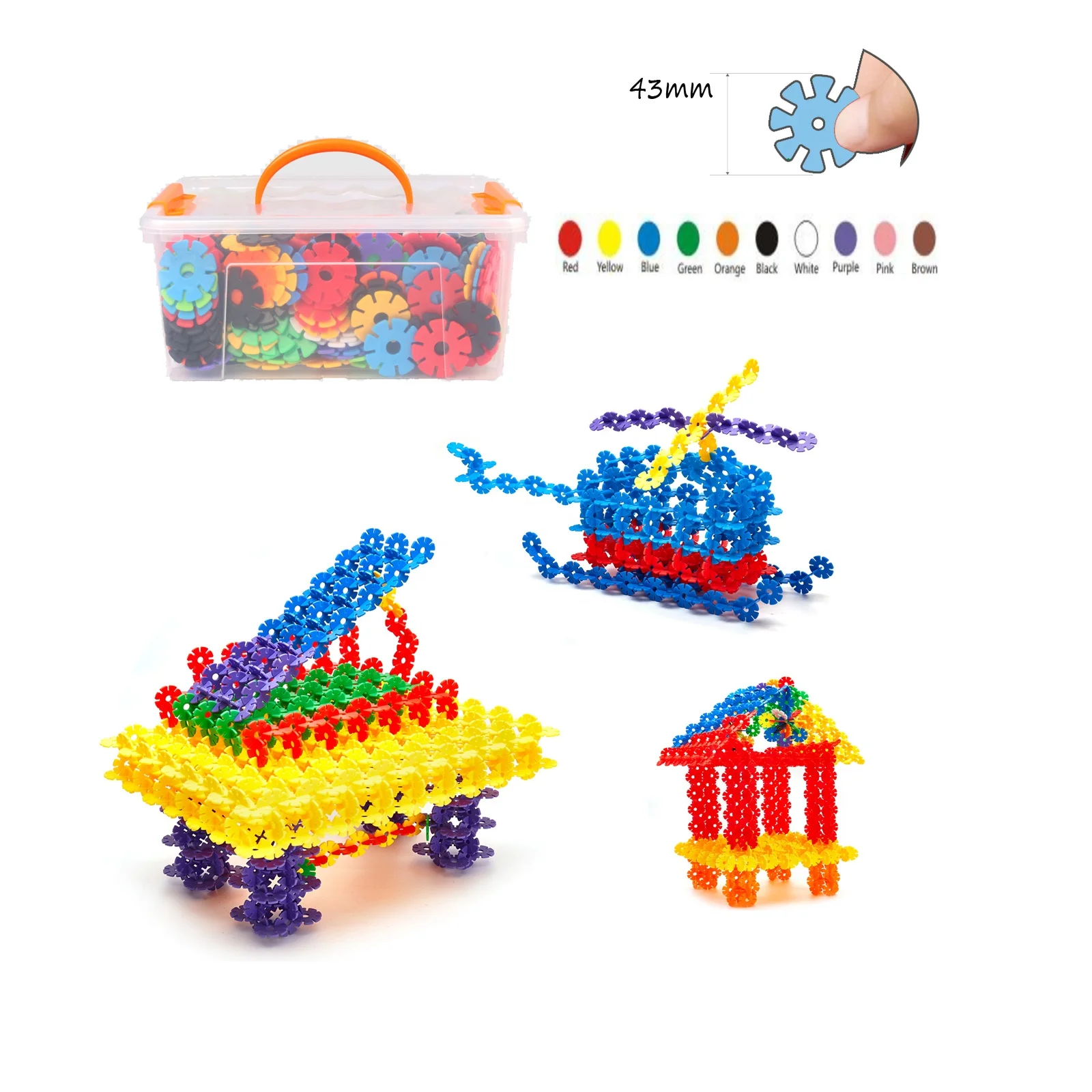 Comfortable hand  feeling colorful   DIY plastic building block toy educational toys Kids