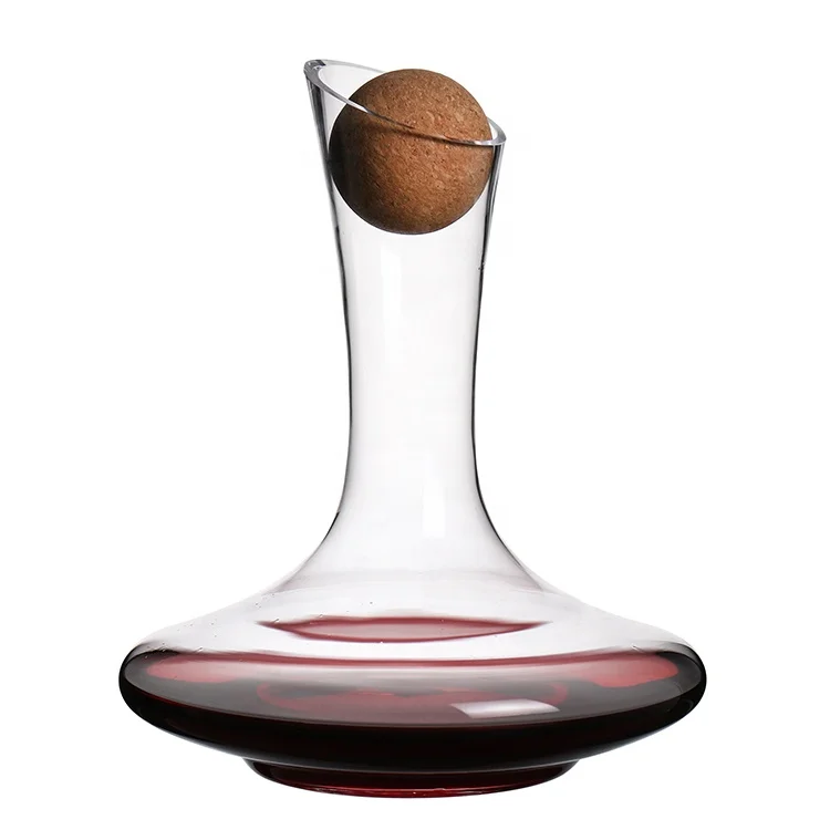 Lead-Free Hand Blown Crystal Glass Wine Decanter with red wine glasses