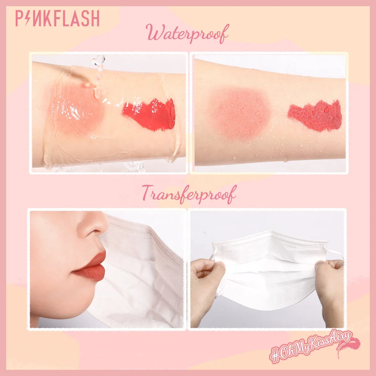 PINKFLASH Matte Lipstick Makeup 16 Color Long Lasting Liquid Lip Stick Nude Lip Tint Make Up Waterproof Lip Gloss Blusher