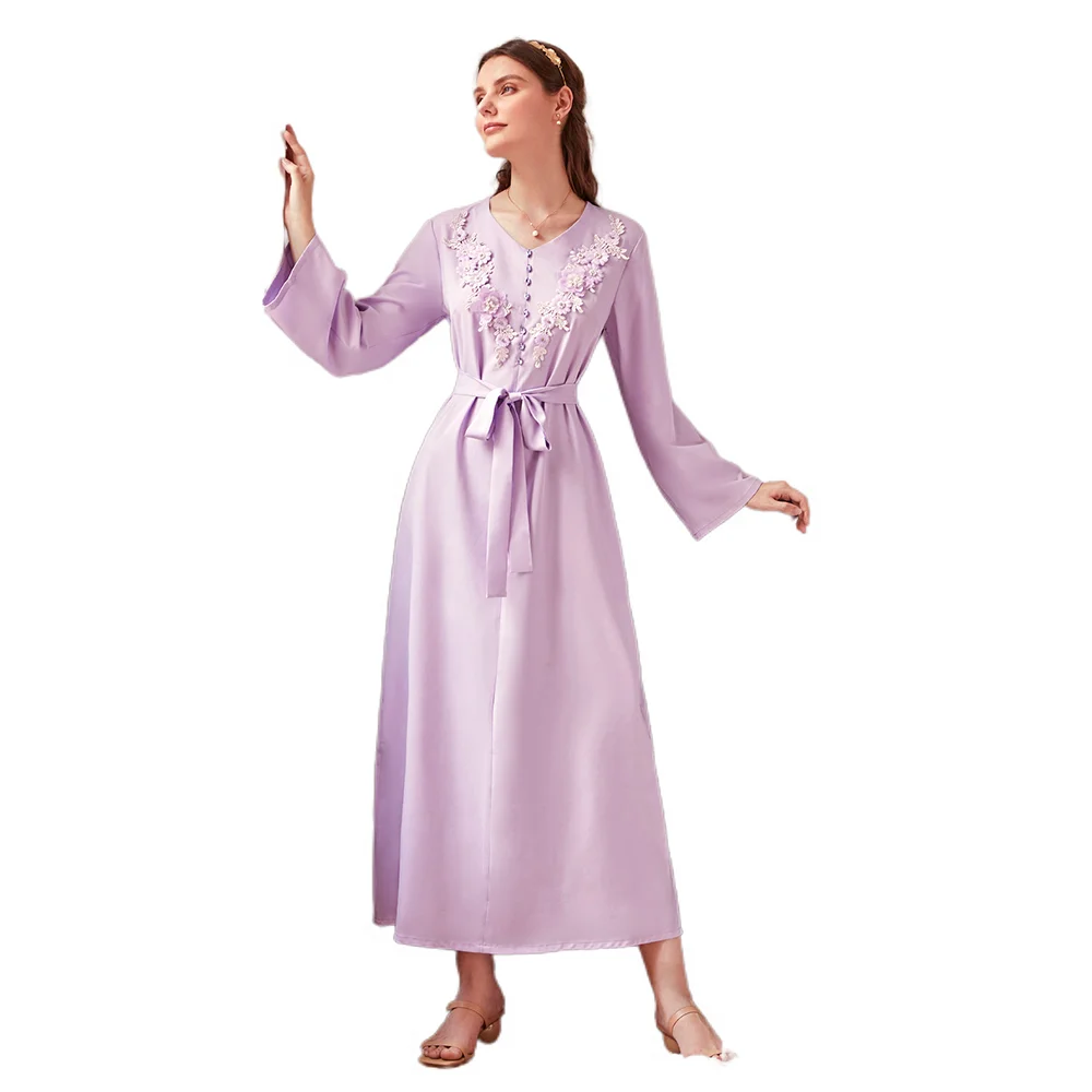 Turkish Kaftan Dresses Jilbab Dubai Burka Women Islamic Clothing Muslim Prayer Maxi Dress Abaya Middle East Indonesia Robe