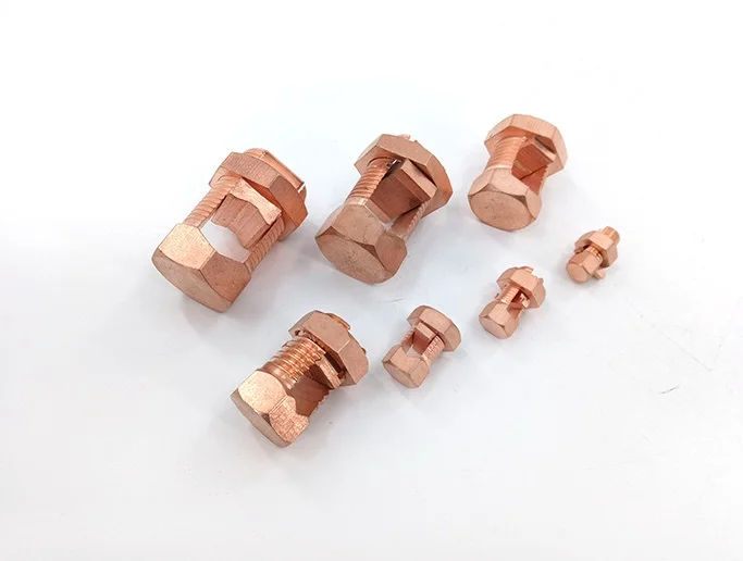 Copper split bolt of lightning protection