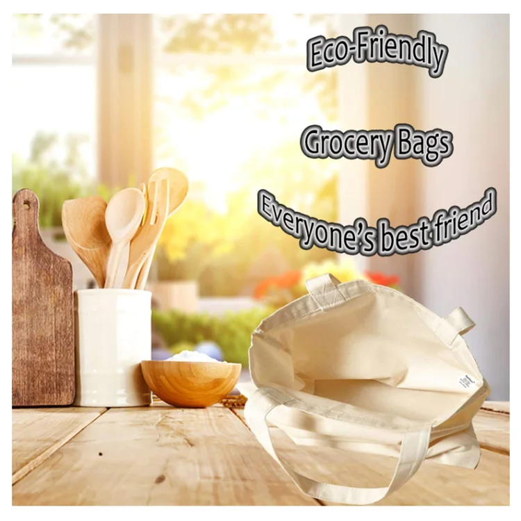 
cotton canvas tote eco friendly super strong reusable promotional bag 