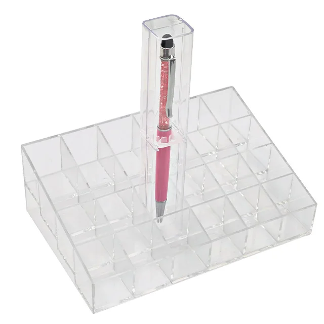 transparent pen case wholesale  Plastic gift of  Square Crystal pencil and cheap Lipstick case shelf Cosmetic pen