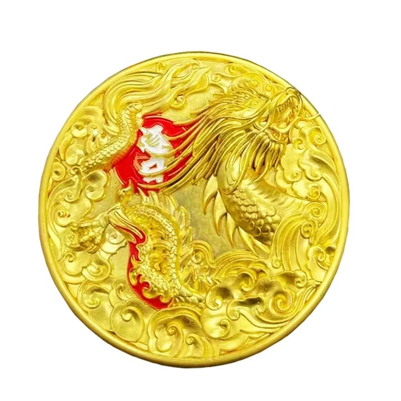 Custom gift souvenir medallion Engraved Challenge Metal 24K Gold Luxury Award Coin