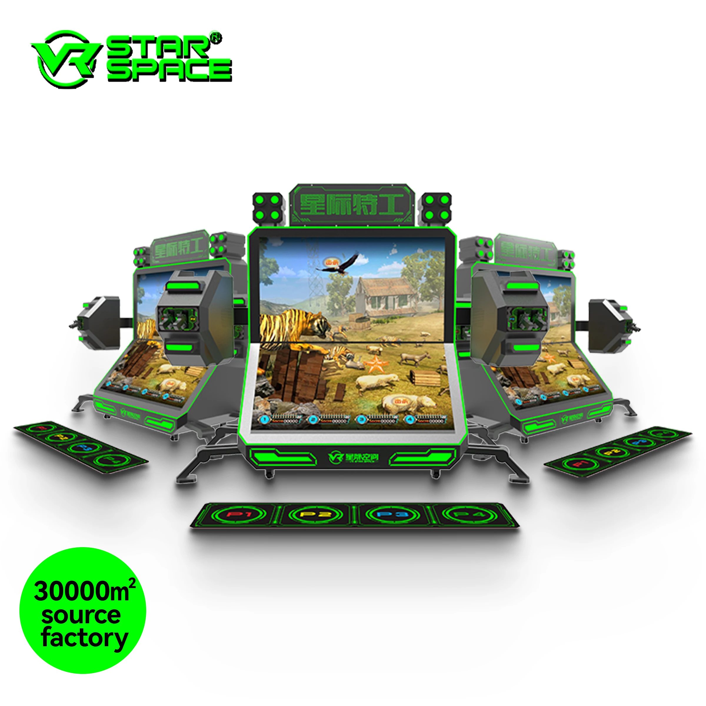 VR Star Space VR Machine Manufacturer Virtual Reality 9D Dual-screen 4 player Shooting Indoor Amusement Park Rides VR Simulator
