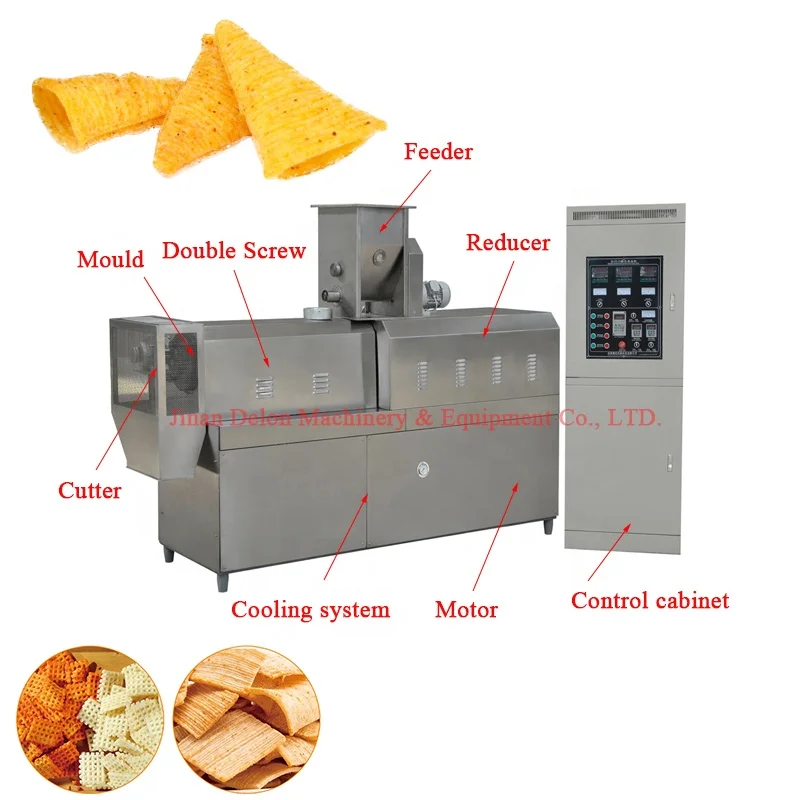 Wheat flour fried bugles rice crackers snacks making machine