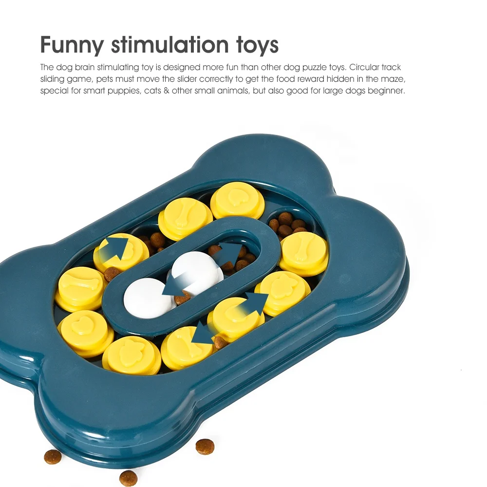 Interactive Cat Dog Junior IQ Training Educational Toy Slow Feeder Treat Food Pet Puzzle Bowl