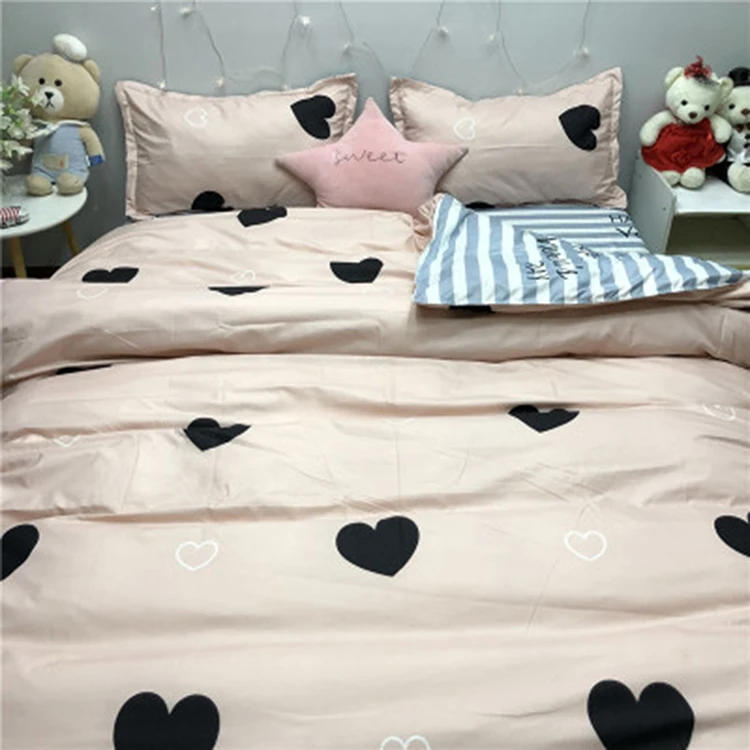 Factory Direct Wholesale Bedding Set 100% Cotton Duvet Cover Bedsheet Set Adult Woven 40 Customization Modern Solid Printed