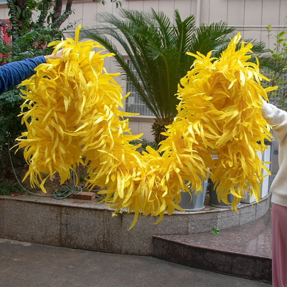 cheap sale bleached dyed colorful Rooster tail feather boa for party dance performances decoration