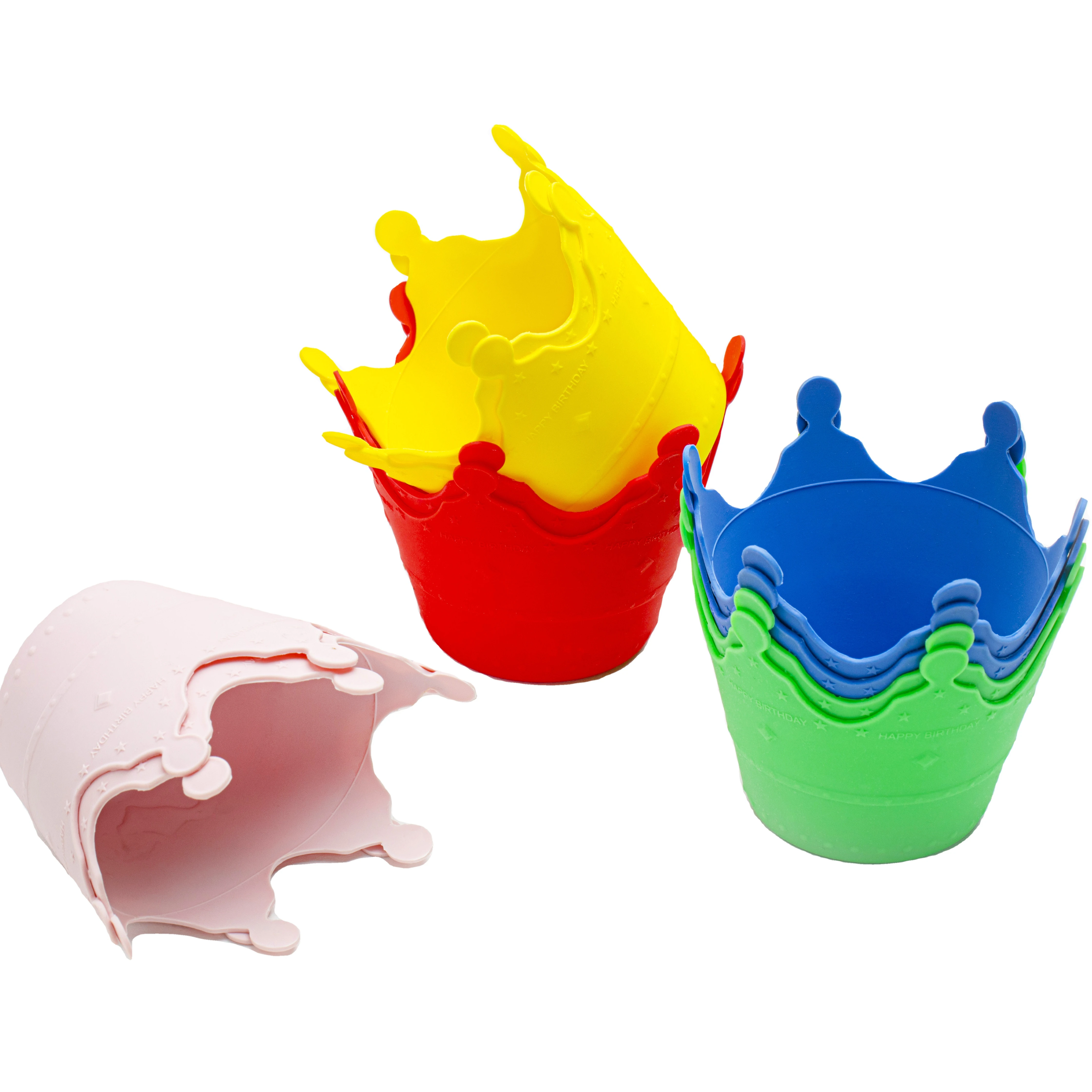 Silicone Rubber Custom Design Making Cake Molds Festival Birthday Cupcake Liners Cup Marker Silicon Crown Mold