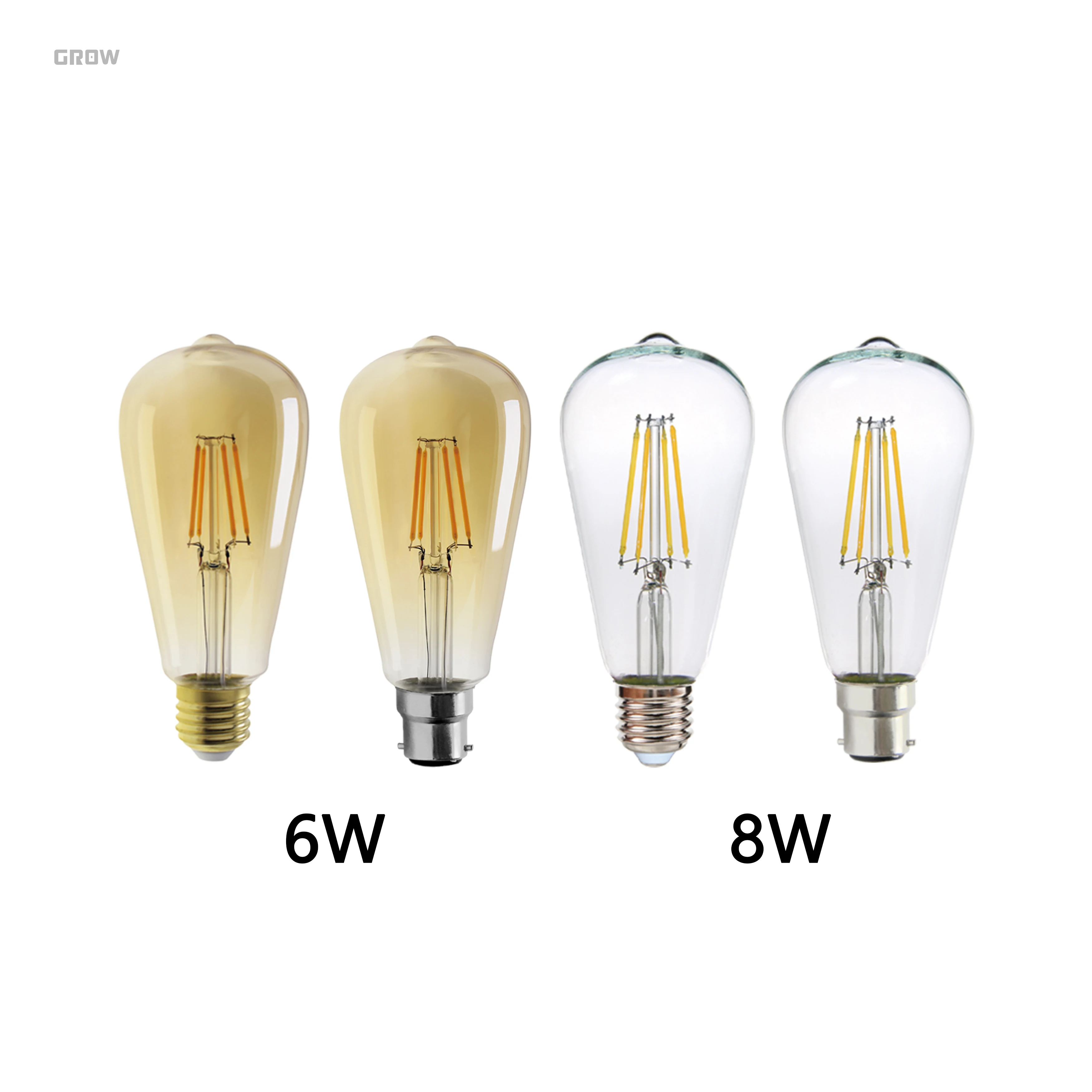 Superbright 6W 8W B22 E27 AC220-240V высокое качество ST64 светодиодные лампы накаливания винтажная лампа Edison Ретро для нескольких сценариев