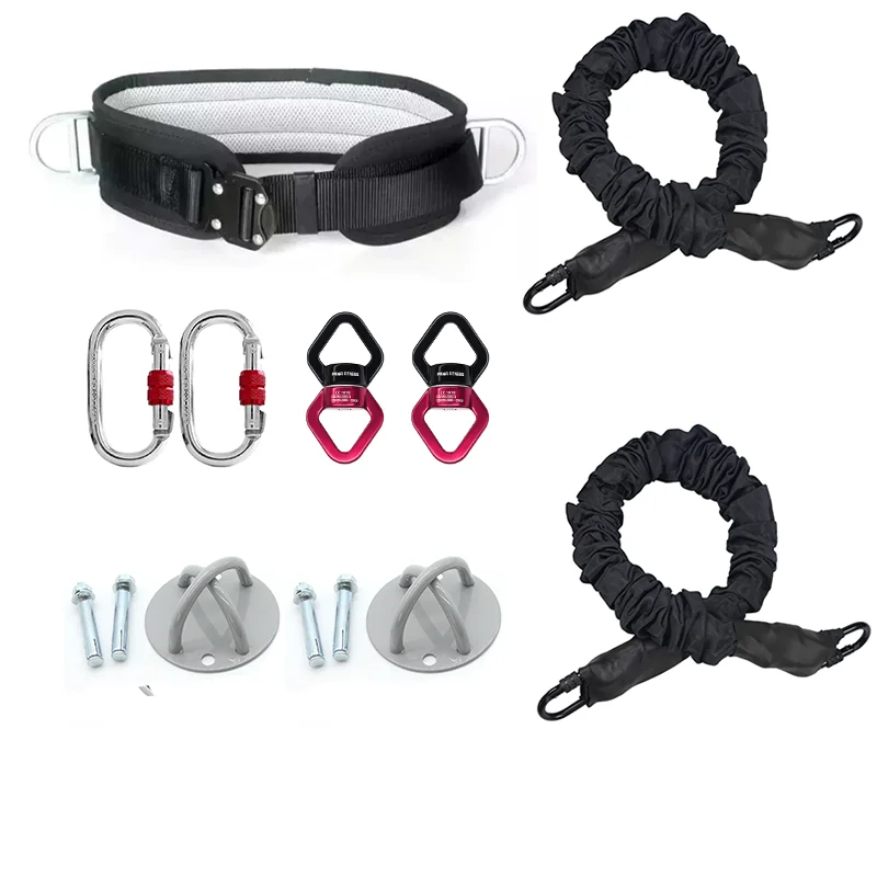 Upgraded Professional Bungee Dance Equipment Rotation  Bungee Fitness Kit  Bungee Cord Resistance Belt with Ceiling Accessory