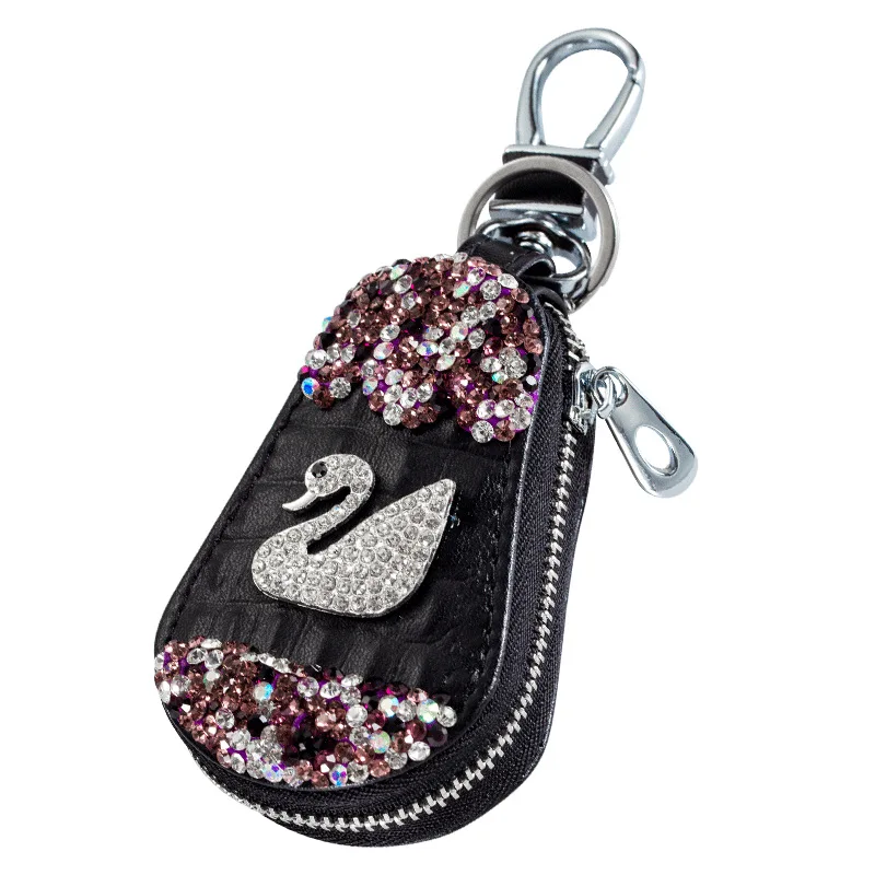 new design car accessories interior decorative car key holder storage case crystal diamond keychain cover for bmw