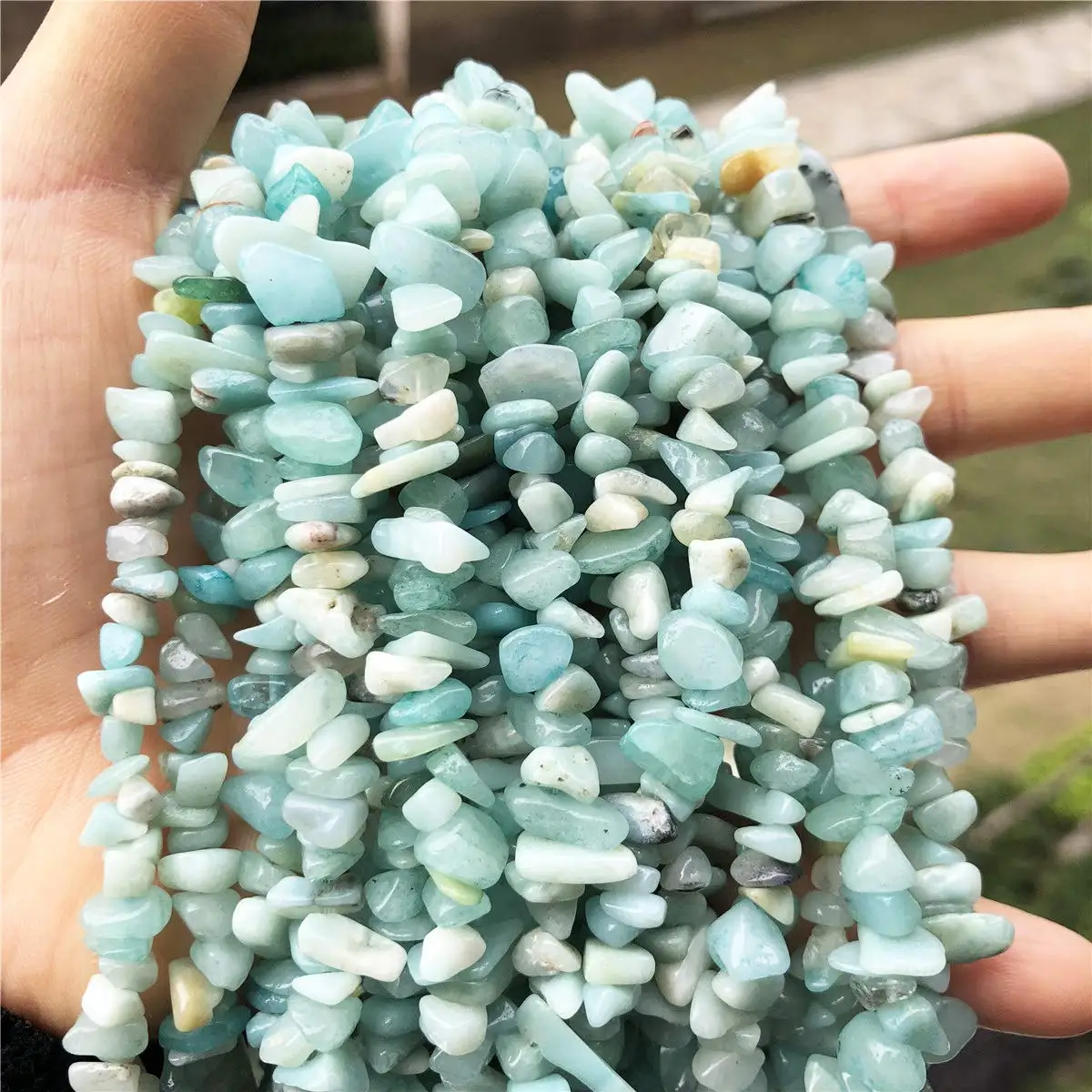 Natural Gemstone Chip Bead Rose Quartz Amethyst Opalite Jade Crystals Quartz Irregular Crystal Beads for Jewelry Making Necklace