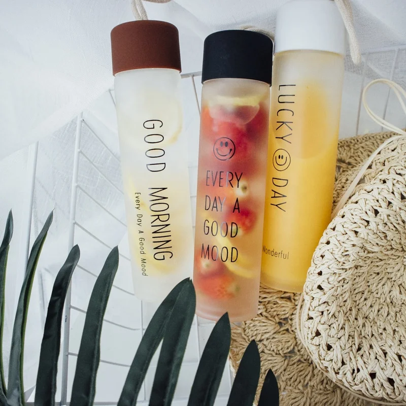 2020 горячая Распродажа 306 мл прозрачная стеклянная бутылка для молока и воды с доброе утро Raeady доставки