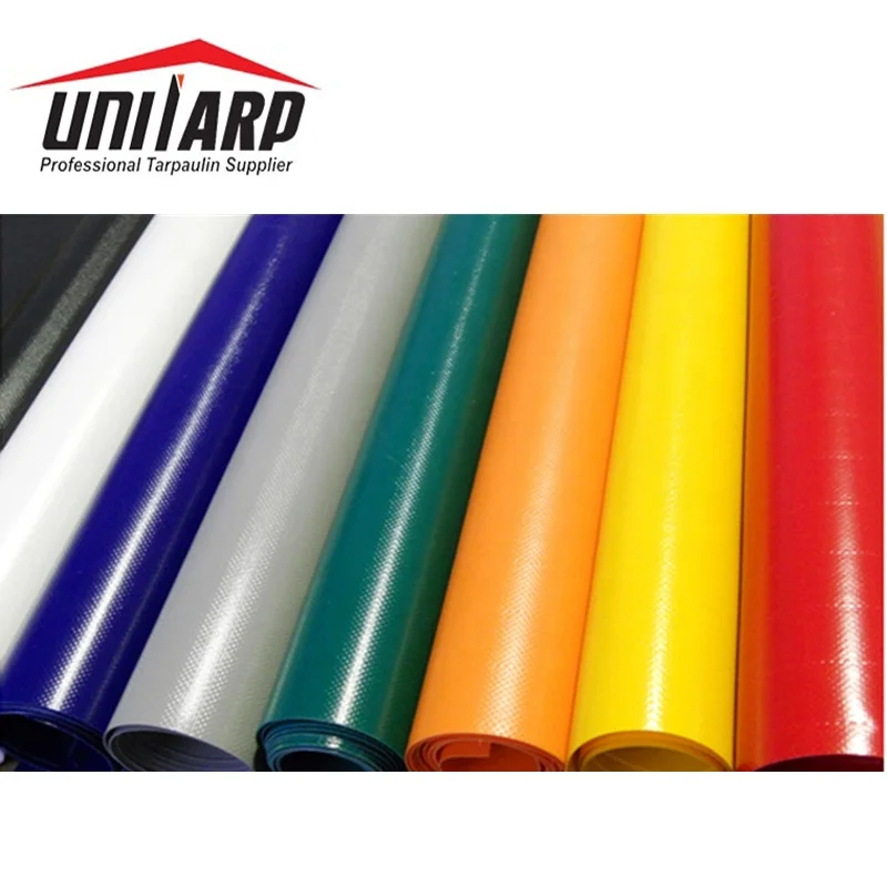 Unitarp 650 750 850 gsm 100% polyester Waterproof Heavy Duty Bache orange PVC Tarpaulin