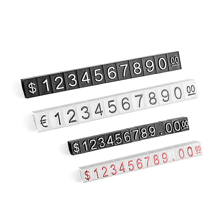 
Three-dimensional Convex Digital Plastic Jewelry watch store retail Price Tags Display Numbers Pricing Cubes smycken priskub 