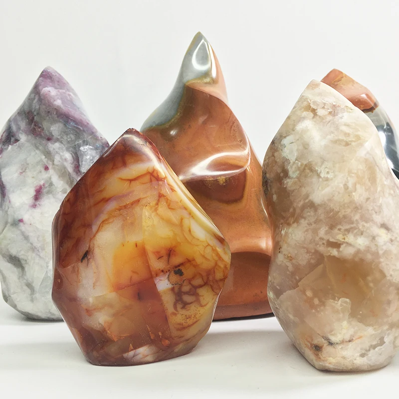Wholesale Agate Polychrome Jasper Red Quartz Crystal Stone Flames