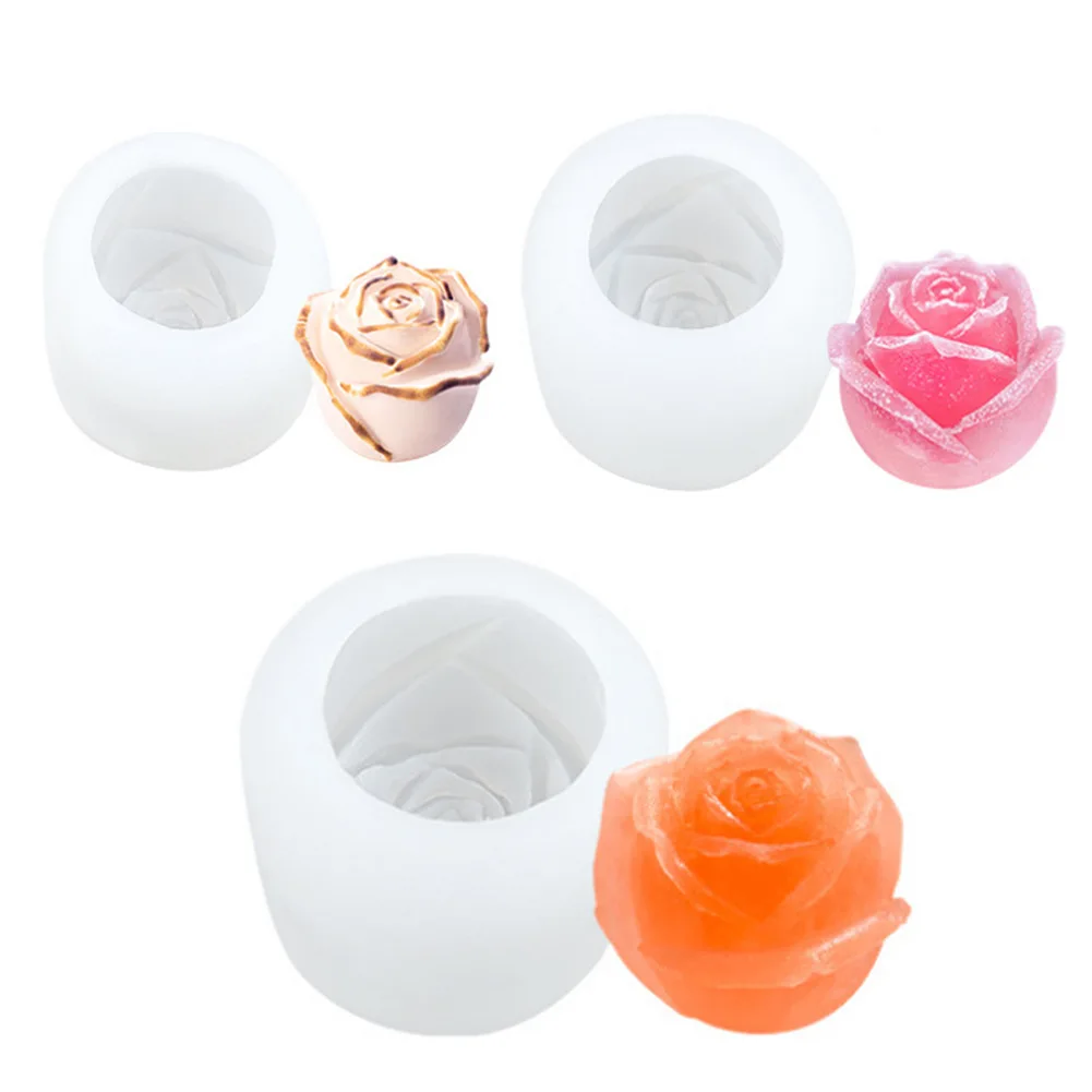 Stereo rose ice hockey silicone ice mold reusable whisky aromatherapy candle mould