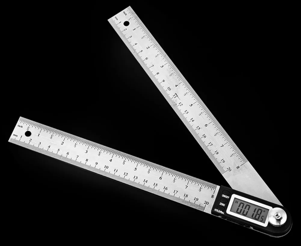 200mm 300mm or 500mm Stainless Steel Angle Finder Ruler Digital Meter Protractor