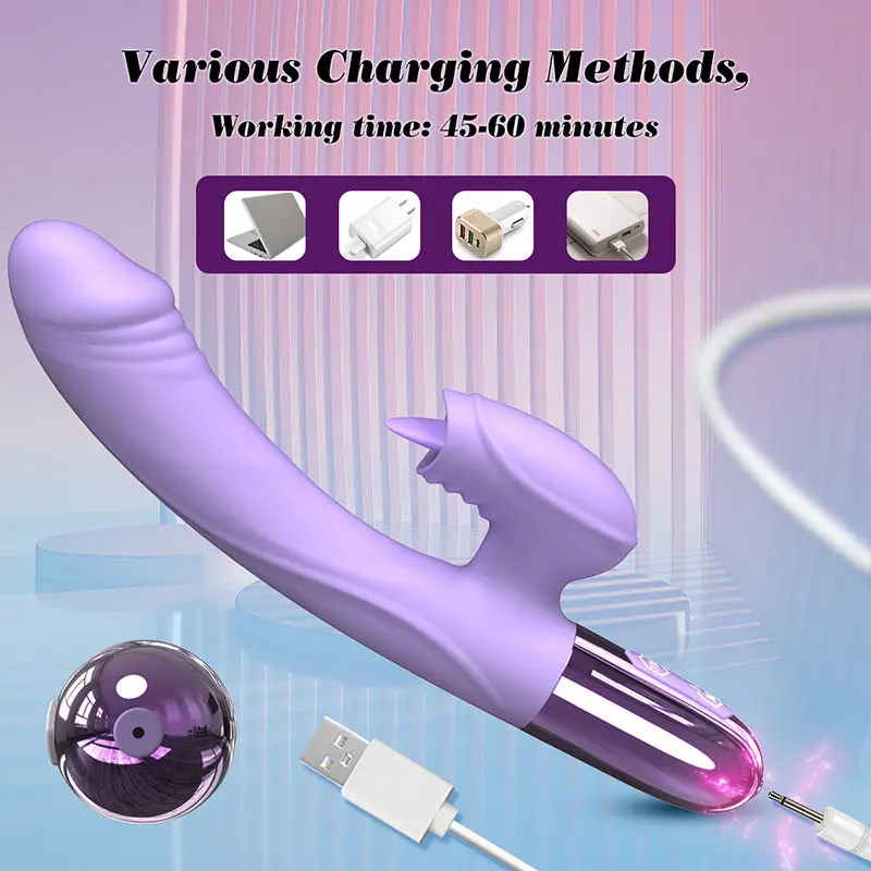 3 in 1 Tongue Licking Rose Sucking Toy Vibrator Japanese Hot Massage Sex Toy for Girl